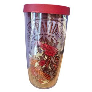 Harley Davidson Free Spirit Floral Tervis Tumbler Cup Red Clear 2016 Insulated